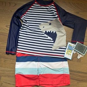 Andy & Even Toddler boys swimsuit with shark design rash guard . Size 5T